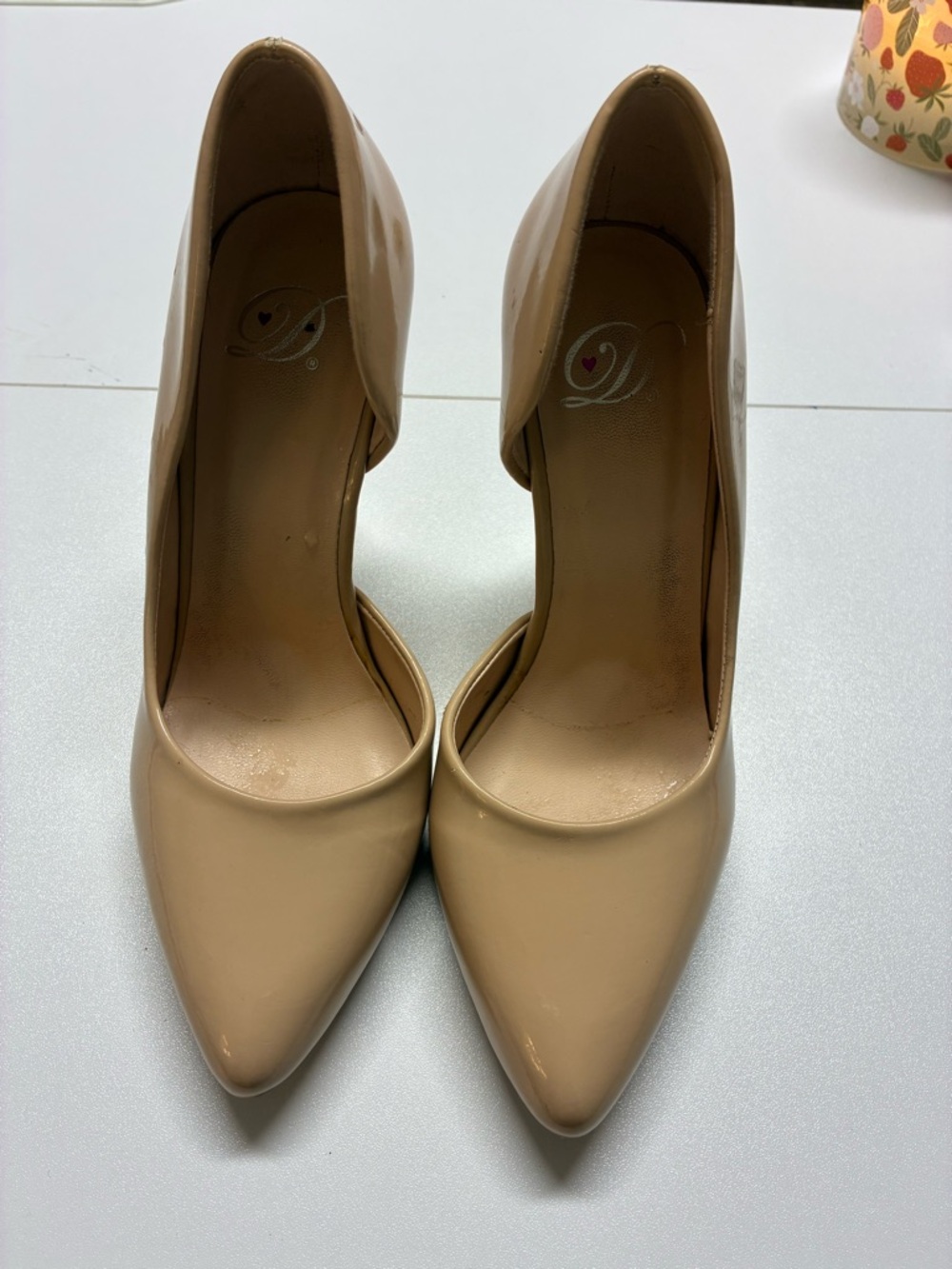 Nude Patent Pointed Toe Pumps